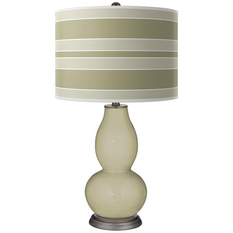 Image 1 Sage Bold Stripe Double Gourd Table Lamp