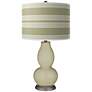 Sage Bold Stripe Double Gourd Table Lamp