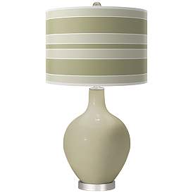 Image1 of Sage Bold Stripe Ovo Table Lamp