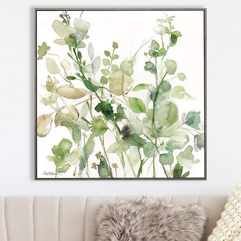 Sage Garden II 30&quot; Square Stretched Framed Canvas Wall Art