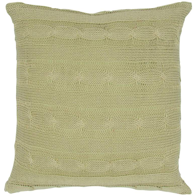 Image 1 Sage Green Sweater Knit 18 inch Square Throw Pillow