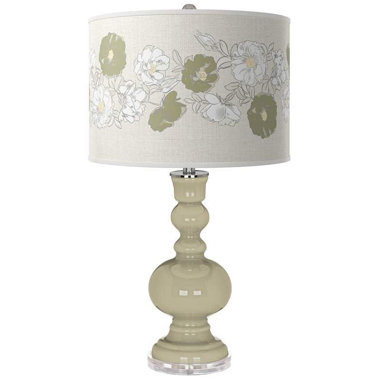 Image 1 Sage Rose Bouquet Apothecary Table Lamp