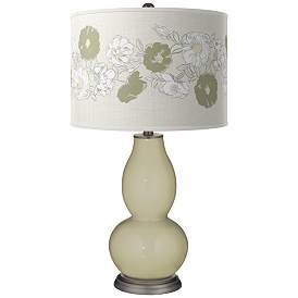 Image1 of Sage Rose Bouquet Double Gourd Table Lamp
