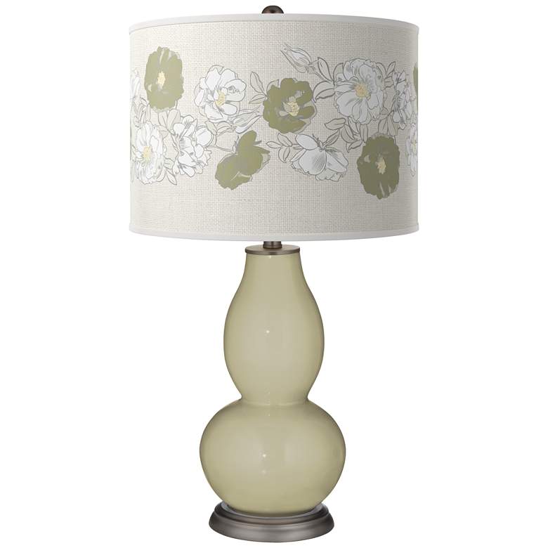 Image 1 Sage Rose Bouquet Double Gourd Table Lamp