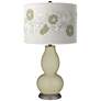 Sage Rose Bouquet Double Gourd Table Lamp