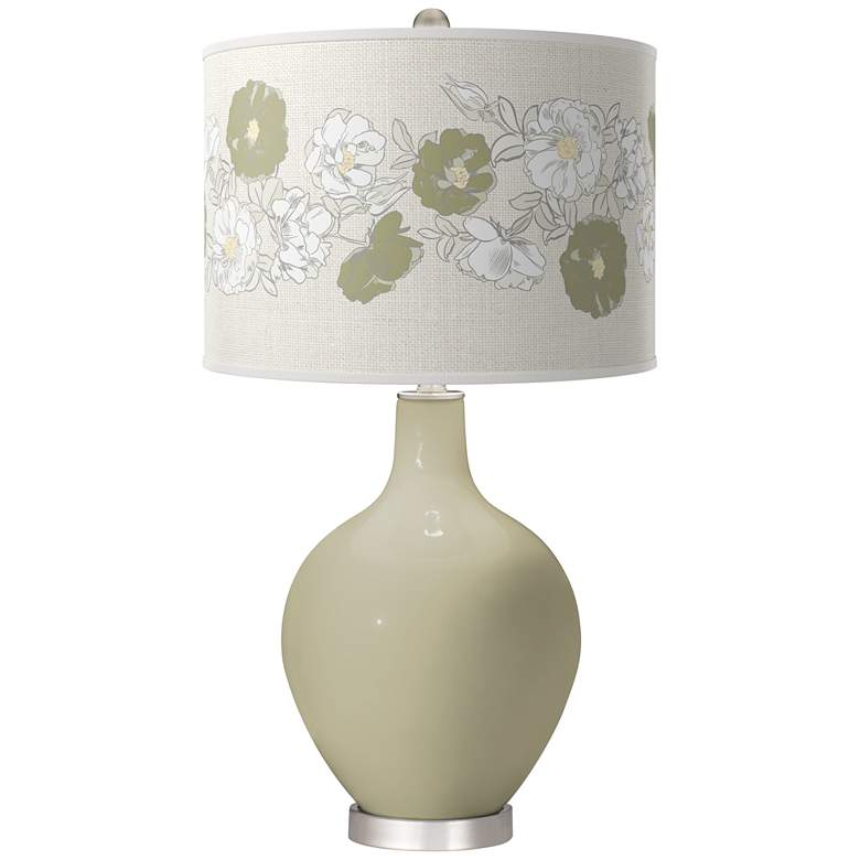 Image 1 Sage Rose Bouquet Ovo Table Lamp