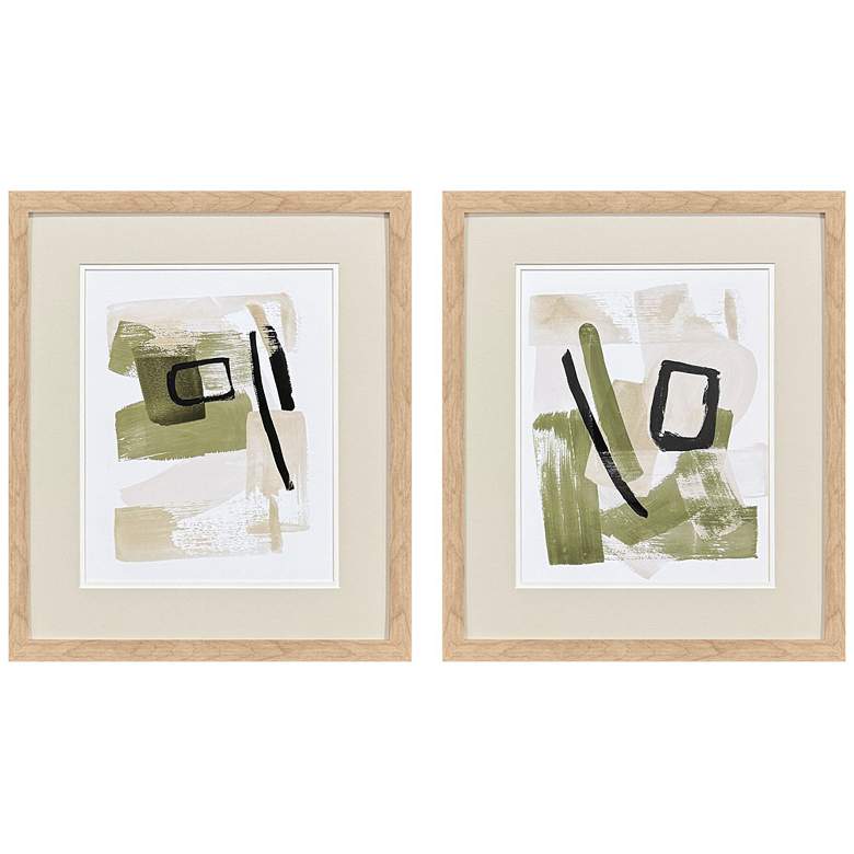 Image 1 Sage Treasures II 18"W x 21"H Contemporary Framed Art Set of 2