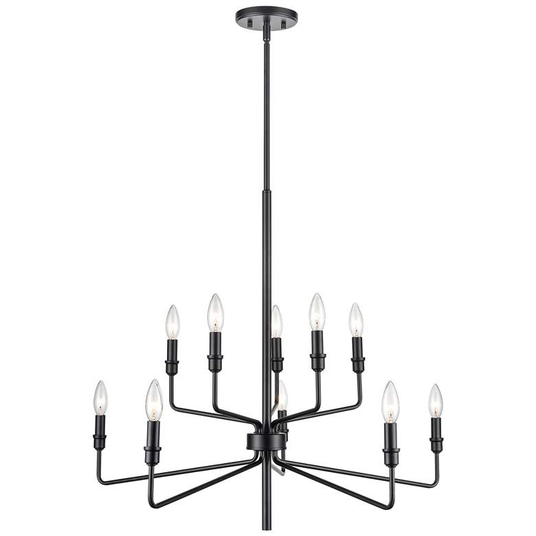 Image 1 Saginaw 34 inch Wide 10-Light Chandelier - Matte Black