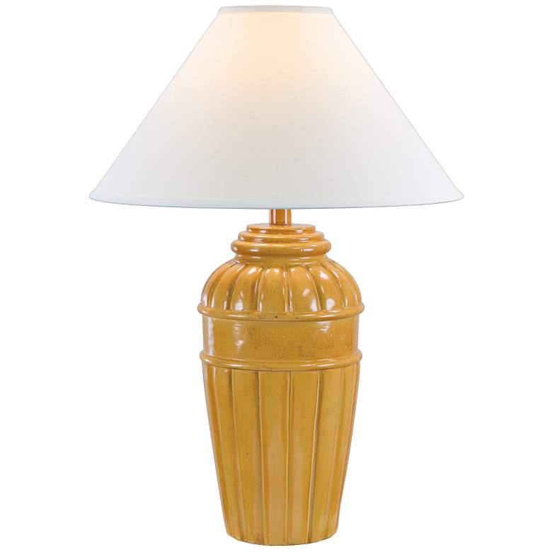 Image 1 Saginaw Ribbed Jug Citrus Yellow Table Lamp