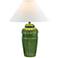 Saginaw Ribbed Jug Dark Green Table Lamp