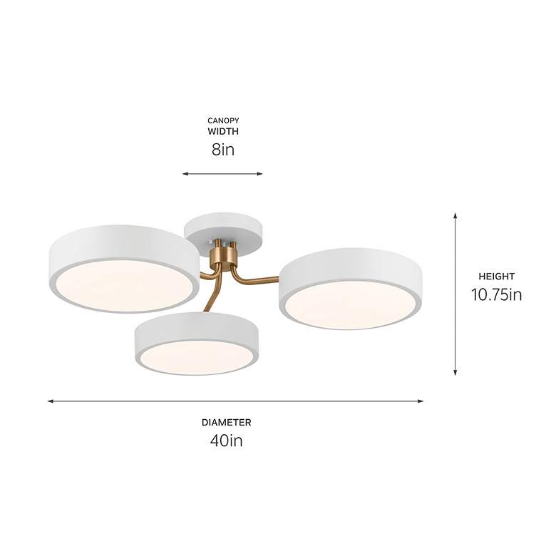 Image 3 Sago 40" Wide White and Bronze 3-Light LED Ceiling Light more views