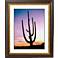 Saguaro Cactus & Sunrise Gold Bronze Frame Giclee Wall Art