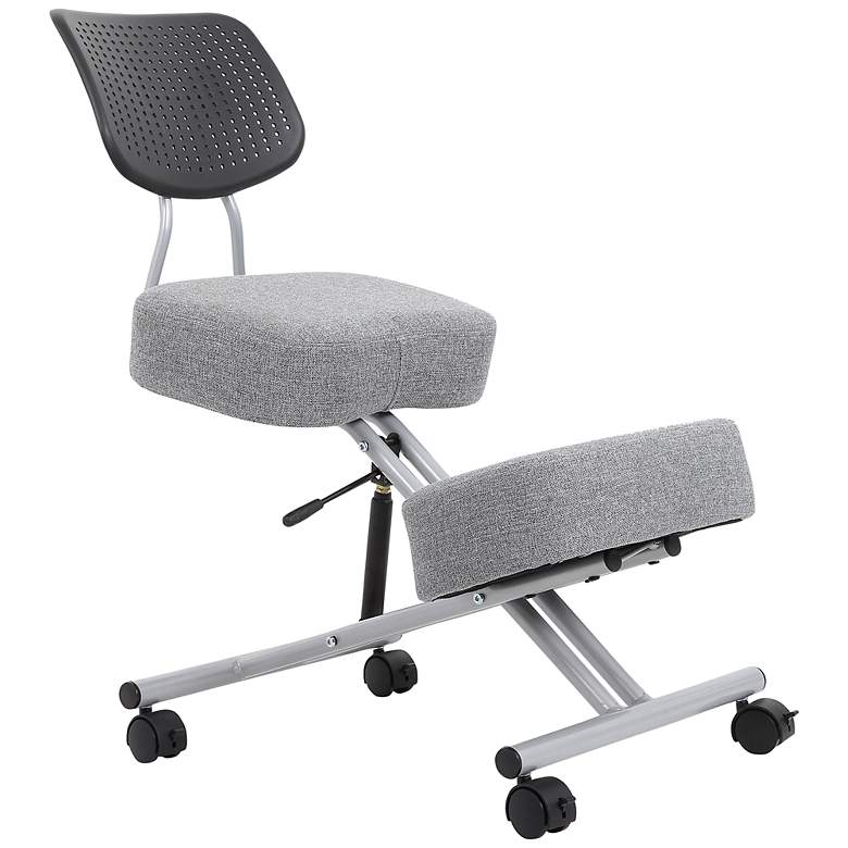 Image 1 Sagura Light Gray Adjustable Ergonomic Kneeling Chair