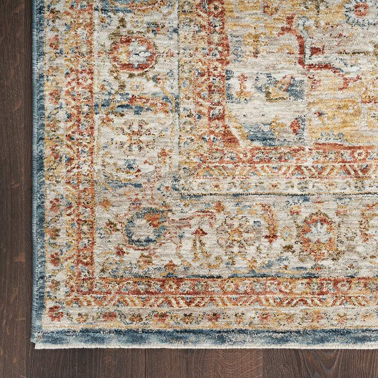 Image 3 Sahar SHR06 5'3"x7'8" Ivory Blue Rectangular Area Rug more views