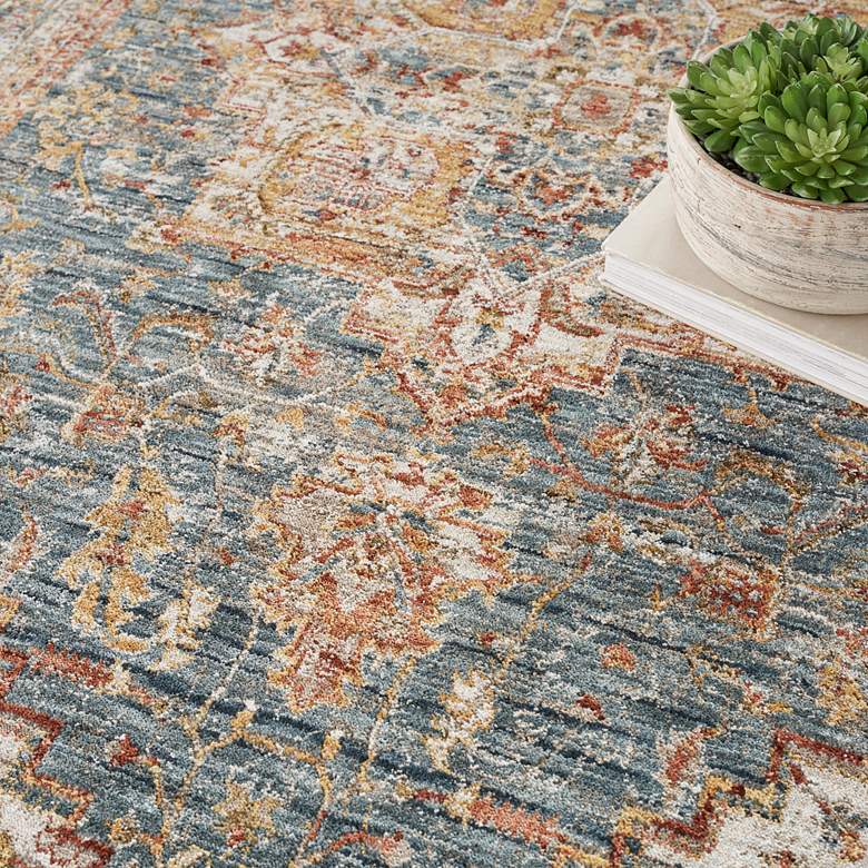 Image 5 Sahar SHR06 5'3"x7'8" Ivory Blue Rectangular Area Rug more views