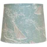 Sail Away Spa Blue Hardback Drum Lamp Shade 16x16x13 (Uno)