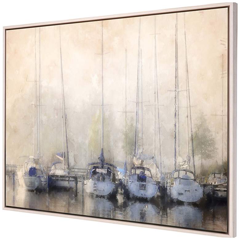 Image 4 Sailboats in Fog 50" Wide Giclee Framed Canvas Wall Art more views