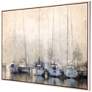 Sailboats in Fog 50" Wide Giclee Framed Canvas Wall Art