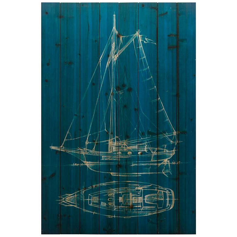 Image 2 Sailing 2 45" High Giclee Print Solid Wood Wall Art
