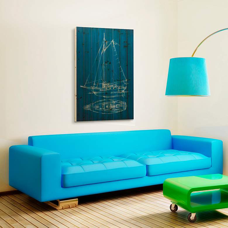 Image 5 Sailing 2 45" High Giclee Print Solid Wood Wall Art more views