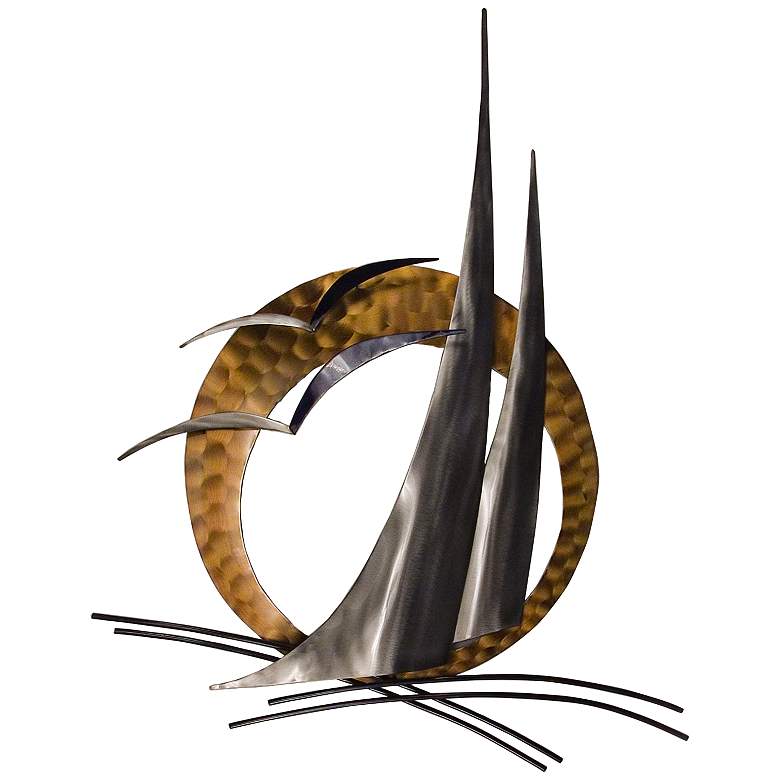 Image 1 Sailing Away 44" High Metal Wall Art