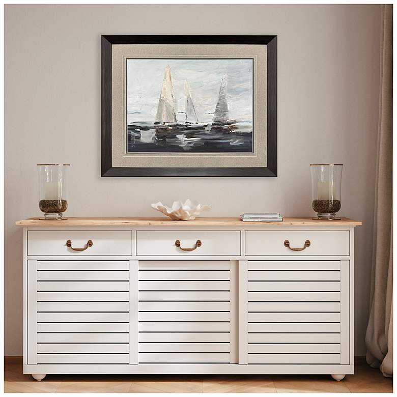 Image 4 Sailing on the Bay I 44"W x 36"H Framed Art more views