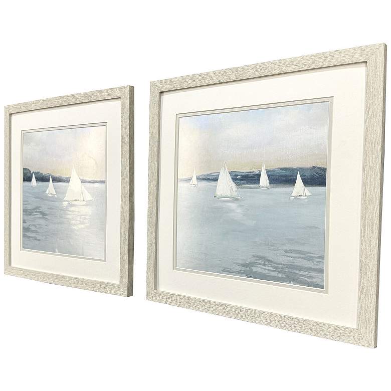 Image 3 Sailing Scene 17"W x 17"H Framed Art - Set of 2 more views