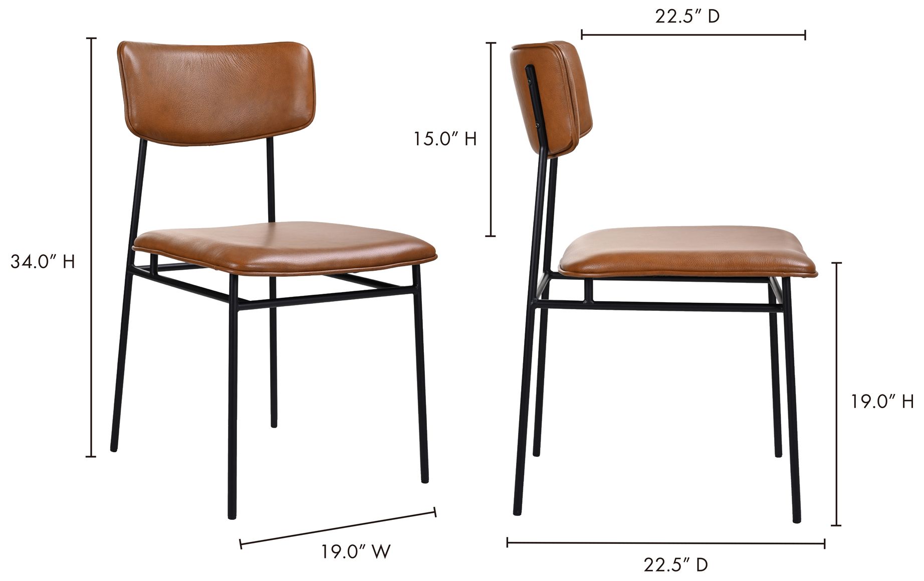 Sailor Dining Chair Brown - Set Of Two