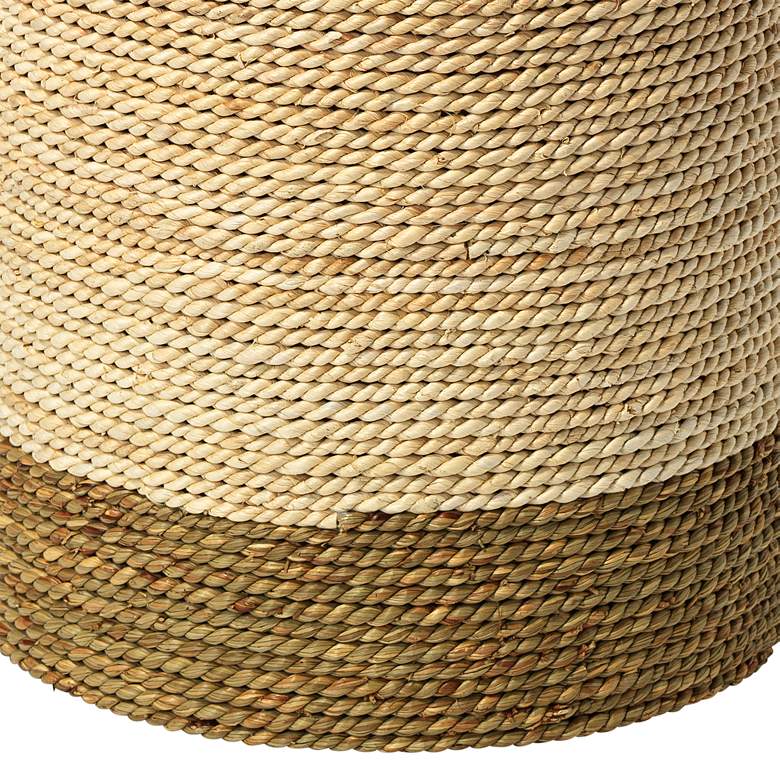 Image 4 Saint Bart's 14" Wide Corn Straw Rope and Seagrass Side Table more views