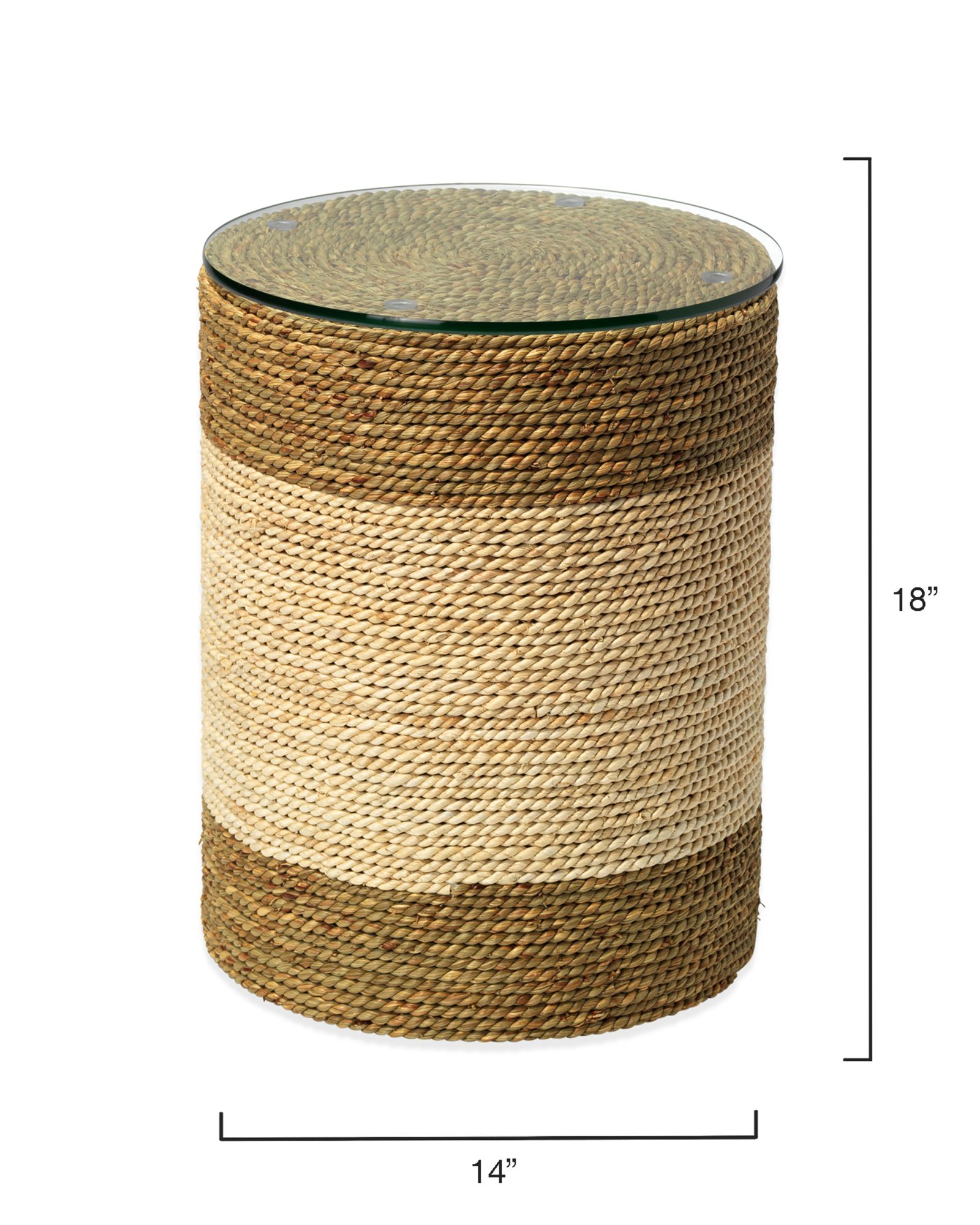Image 7 Saint Bart's 14" Wide Corn Straw Rope and Seagrass Side Table more views