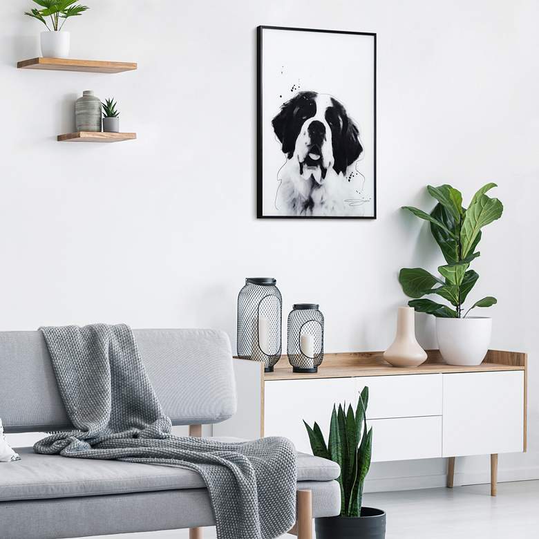 Image 6 Saint Bernard 24"x18" Printed Glass Framed Wall Art more views