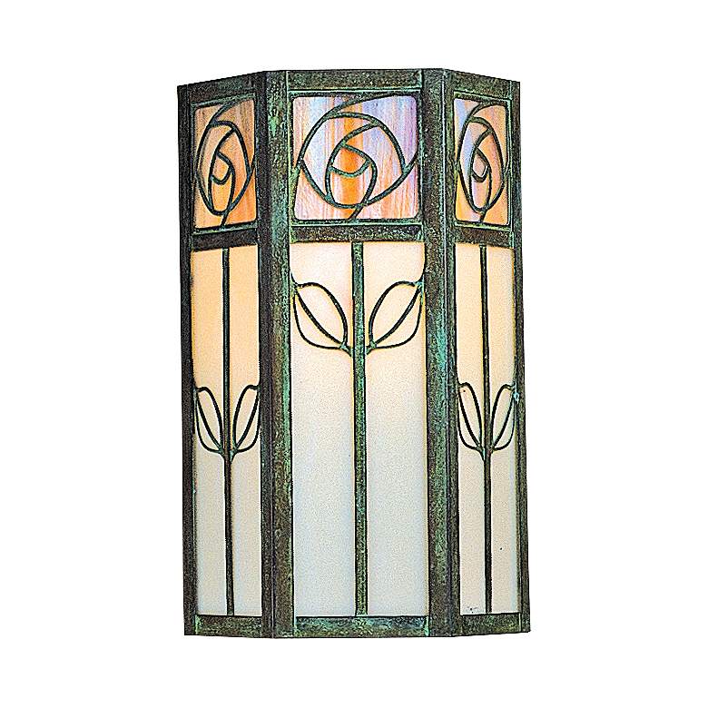 Image 1 Saint Clair 12 inch High Floral 2-Glass Outdoor Wall Light