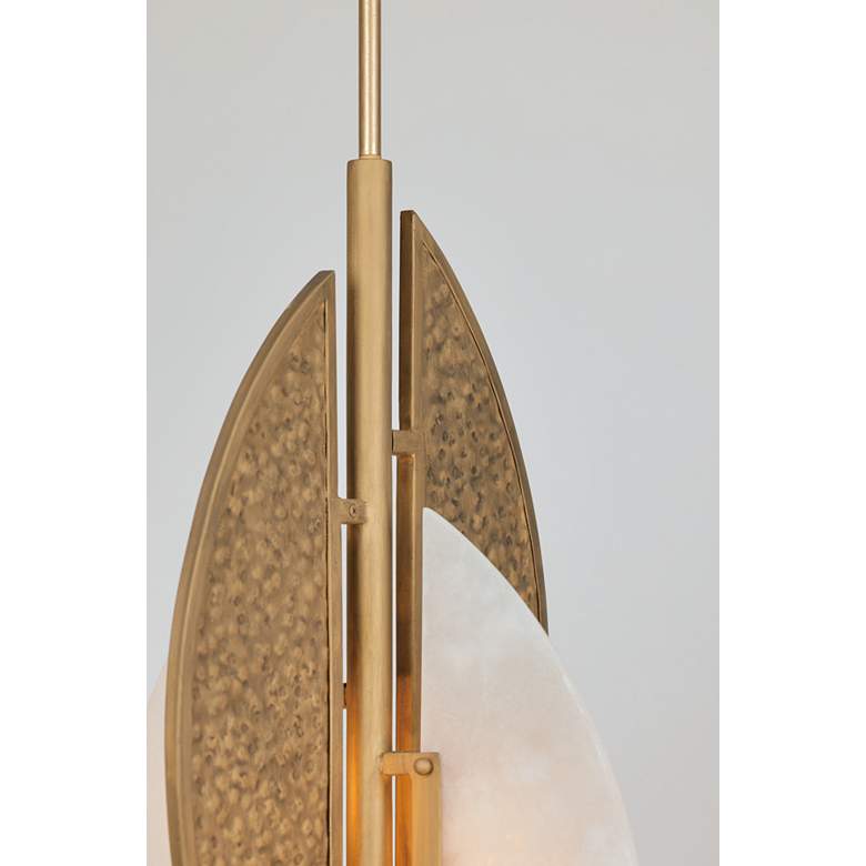 Image 4 Saint Martin 14"W Gold and Alabaster Stone 4-Light Pendant more views