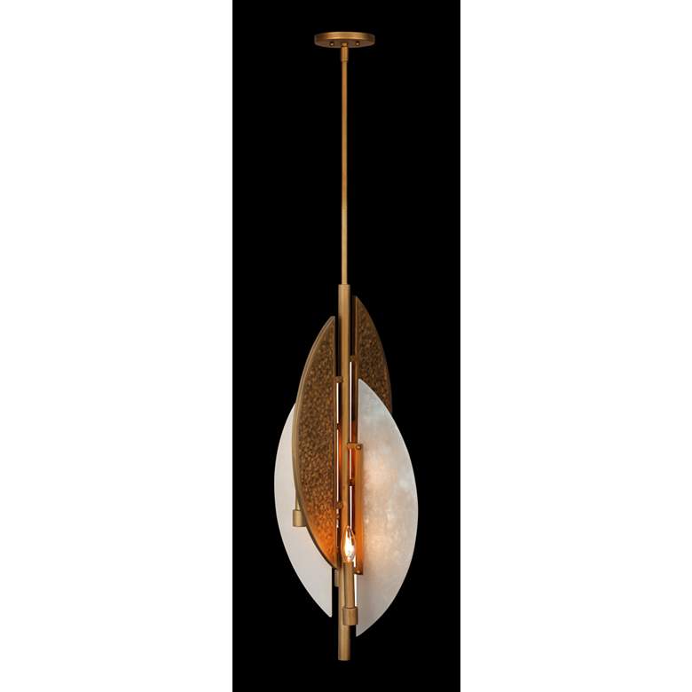 Image 6 Saint Martin 14"W Gold and Alabaster Stone 4-Light Pendant more views