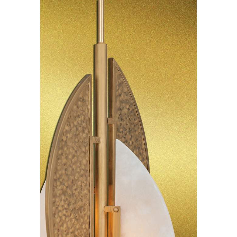 Image 7 Saint Martin 14"W Gold and Alabaster Stone 4-Light Pendant more views
