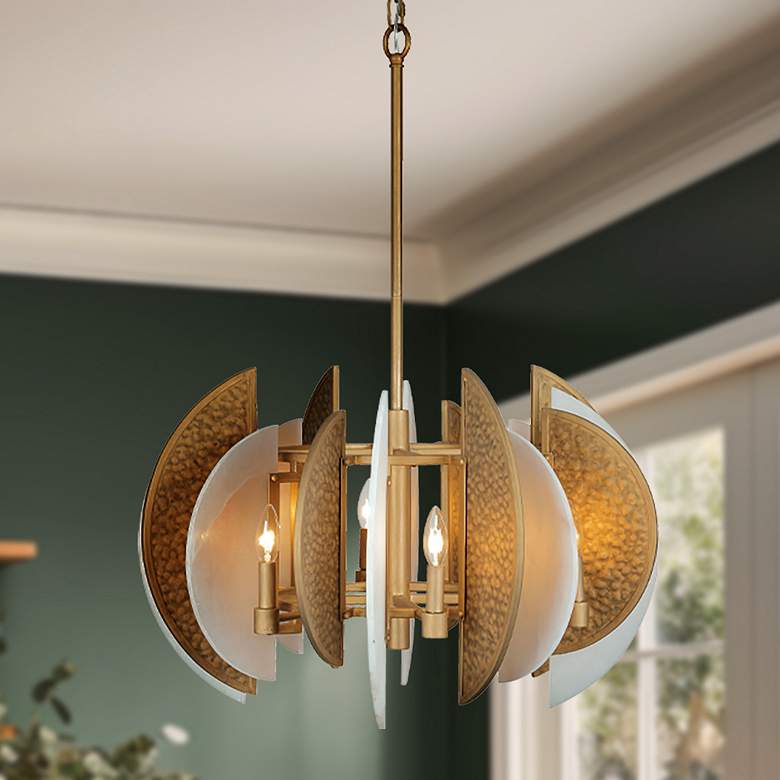 Image 1 Saint Martin 28" Wide Ashen Gold 8-Light Pendant