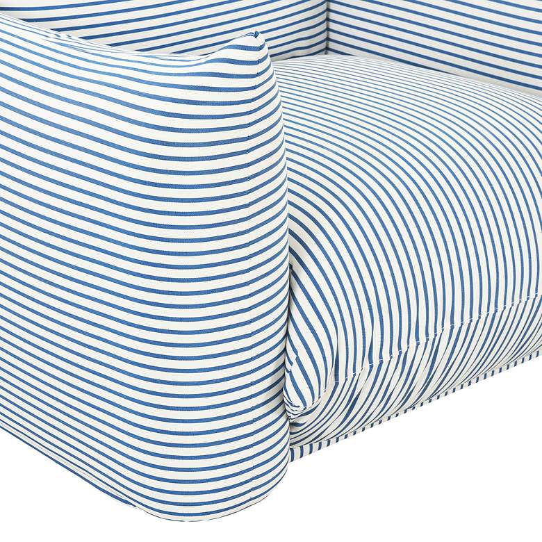 Image 2 Saint Tropez Pearl and Blue Striped Stuffed Outdoor Armchair more views