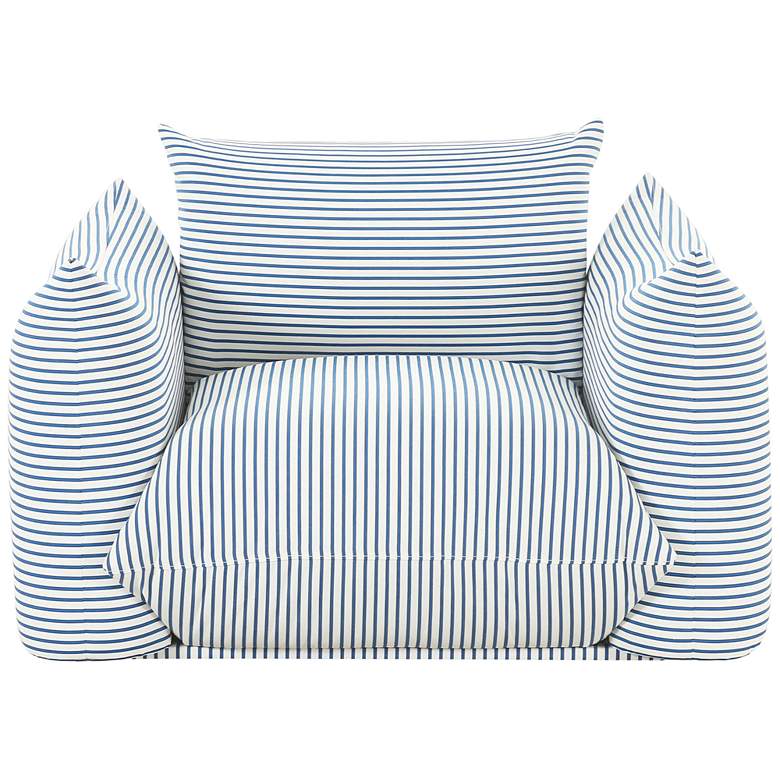 Image 3 Saint Tropez Pearl and Blue Striped Stuffed Outdoor Armchair more views