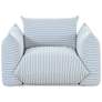 Saint Tropez Pearl and Blue Striped Stuffed Outdoor Armchair
