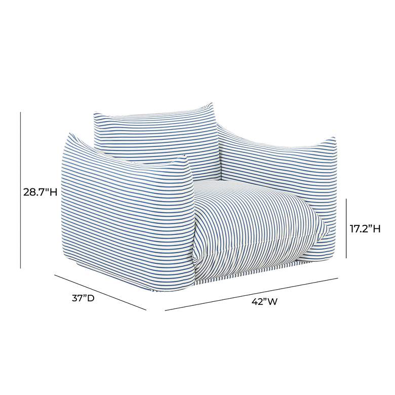Image 5 Saint Tropez Pearl and Blue Striped Stuffed Outdoor Armchair more views