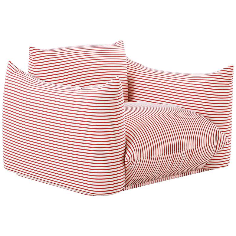Image 1 Saint Tropez Pearl and Red Striped Stuffed Outdoor Armchair