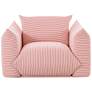 Saint Tropez Pearl and Red Striped Stuffed Outdoor Armchair