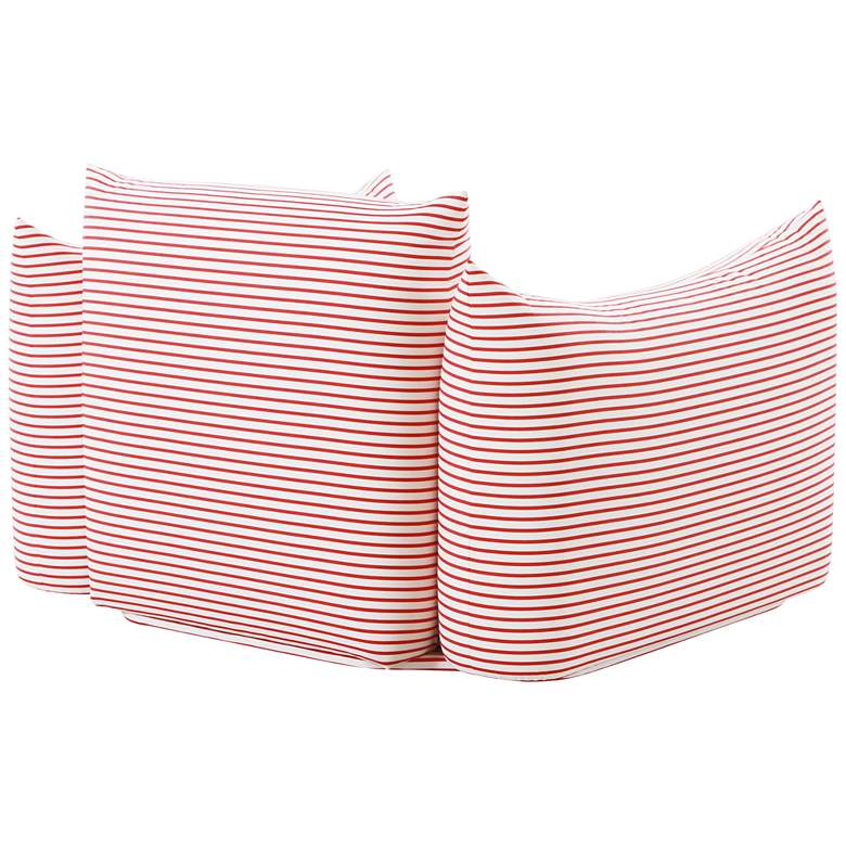Image 4 Saint Tropez Pearl and Red Striped Stuffed Outdoor Armchair more views