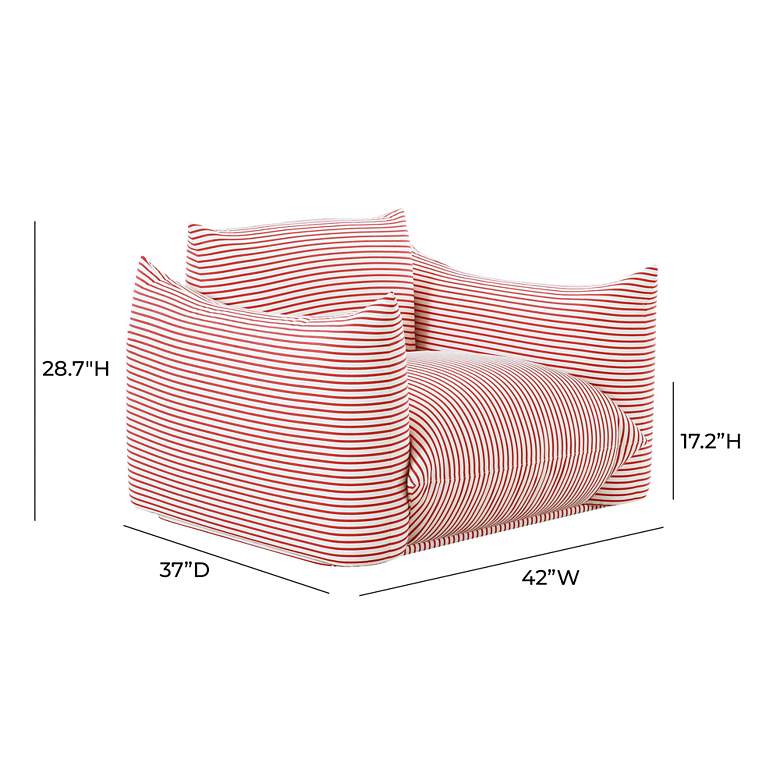 Image 5 Saint Tropez Pearl and Red Striped Stuffed Outdoor Armchair more views
