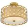 Saira Crystal 15 1/2" Wide Warm Brass Ceiling Light