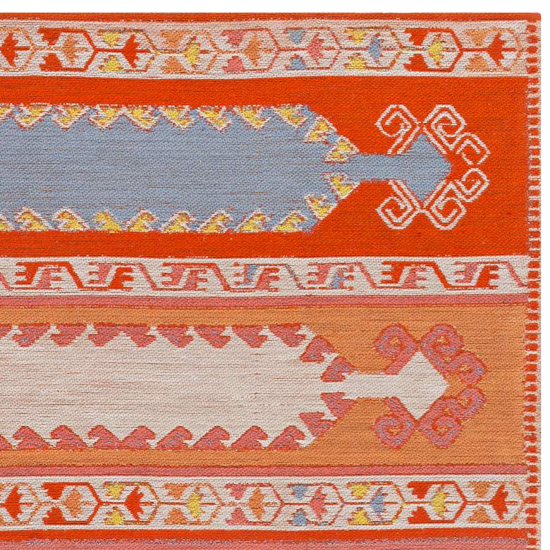 Image 2 Sajal 5'x7'6" Orange and Camel Outdoor Area Rug more views