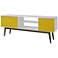 Salem 59" Wide White and Yellow Wood 2-Door TV Media Stand