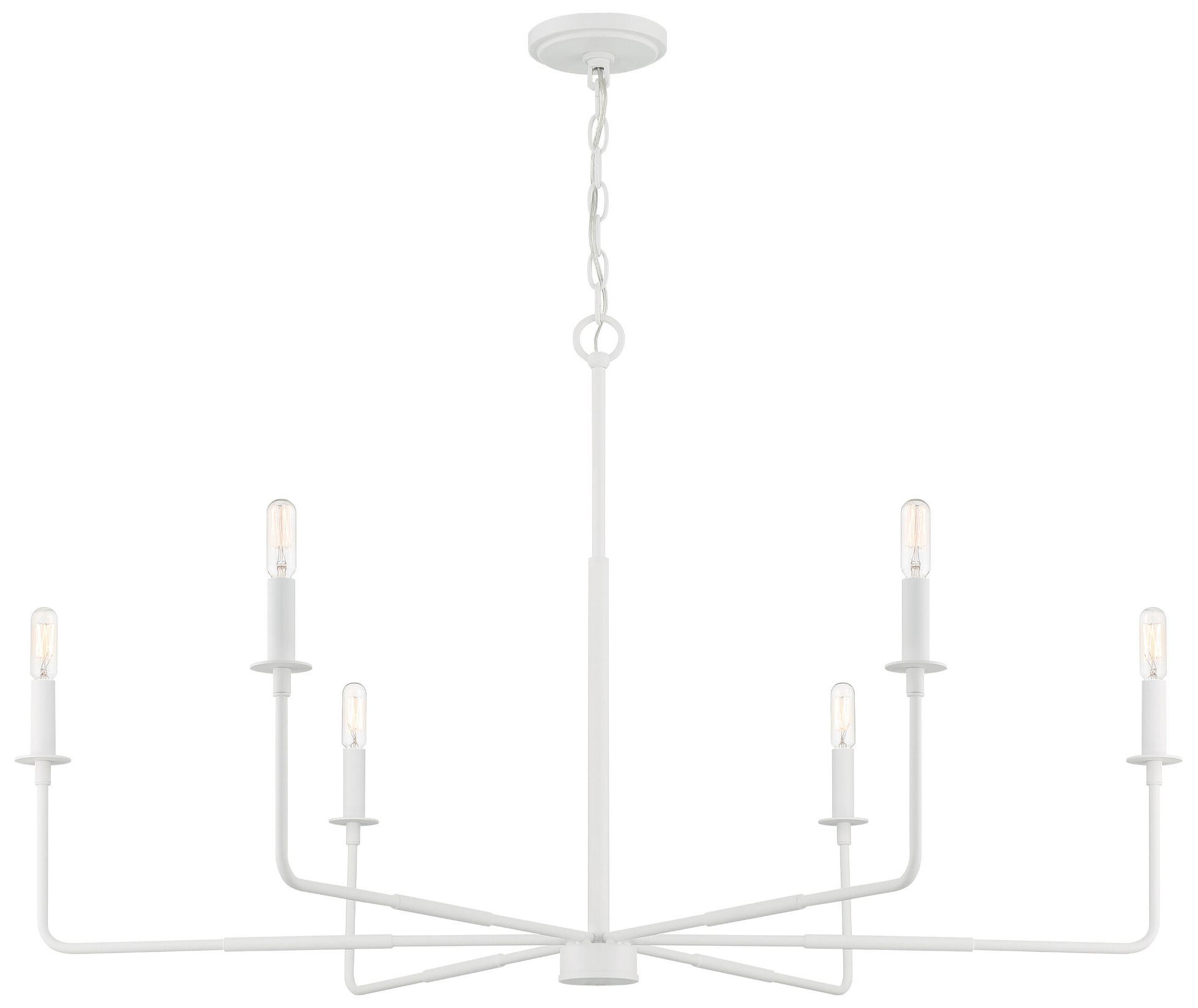 Image 3 Salerno 6-Light Chandelier in Bisque White more views