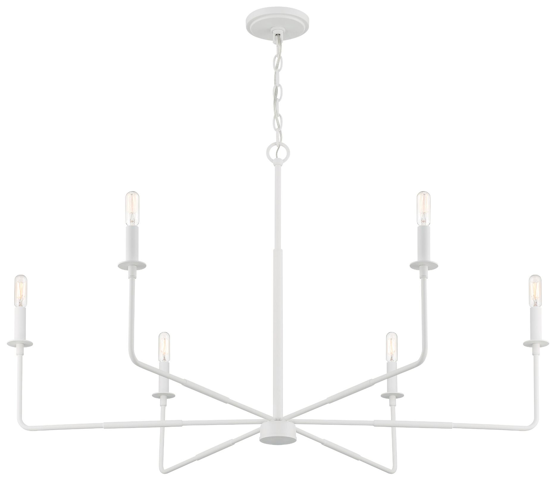 Image 4 Salerno 6-Light Chandelier in Bisque White more views
