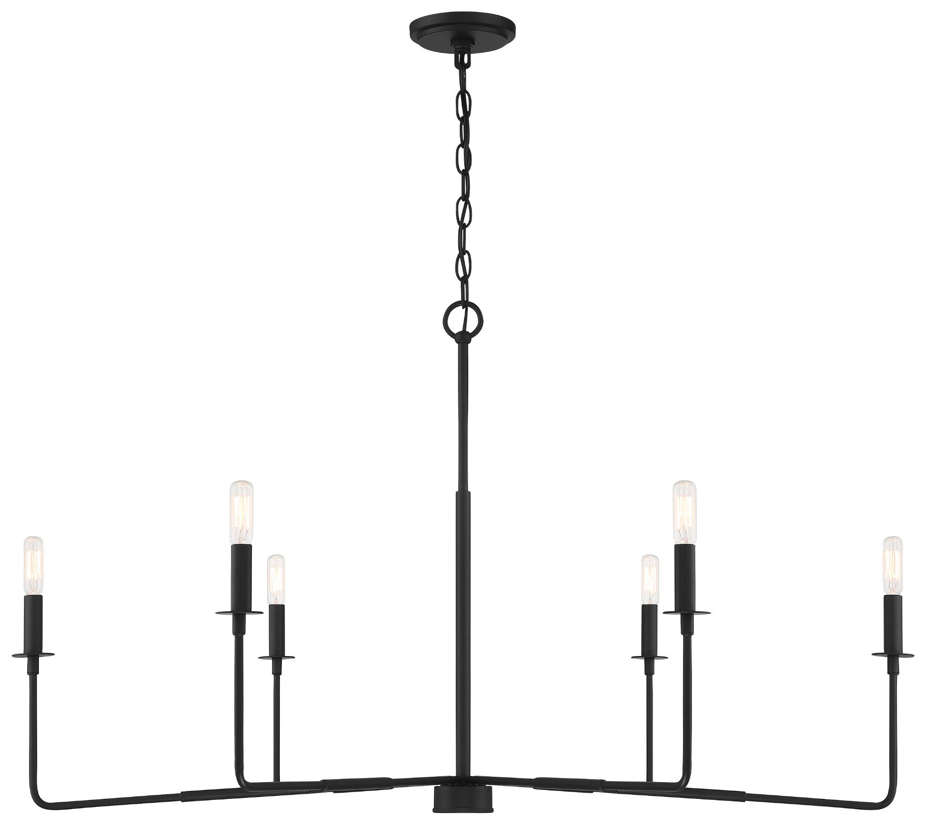 Image 2 Salerno 6-Light Chandelier in Matte Black